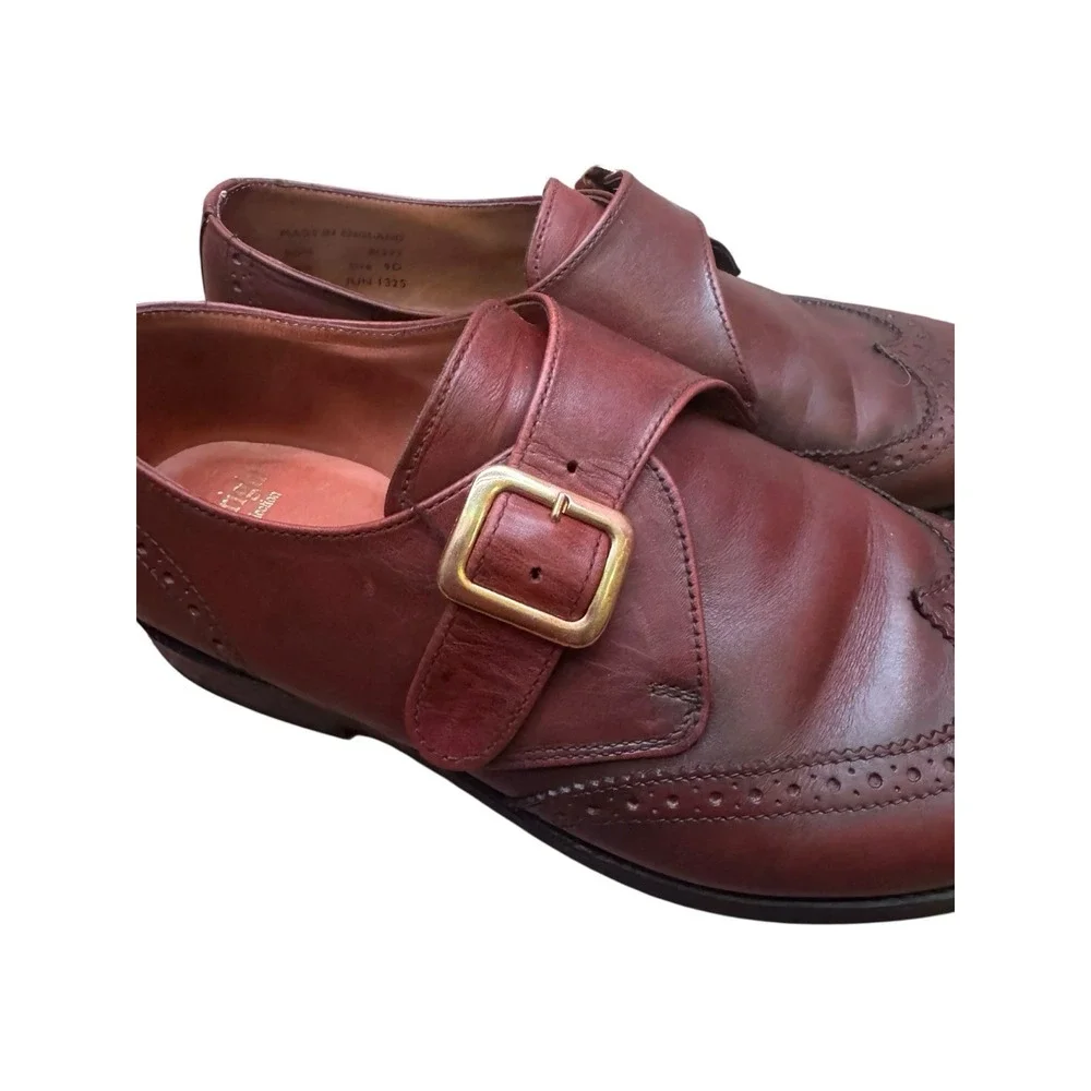 E.T. Wright Mens Brown‎ Buckle Dress Shoes 9D Masters Collection England  8122T